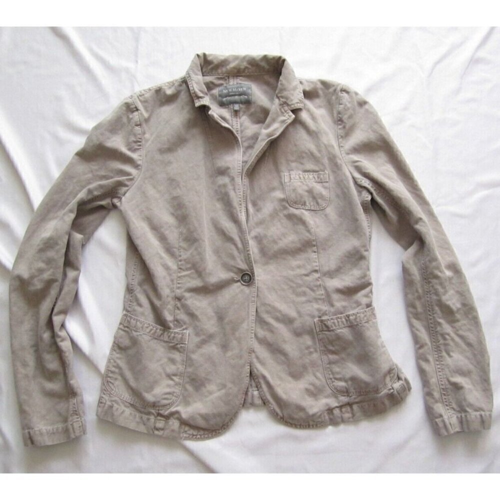 Women's New Haven‎ Linen Blend 1 Button Blazer Jacket Sz 10 (WJ39)